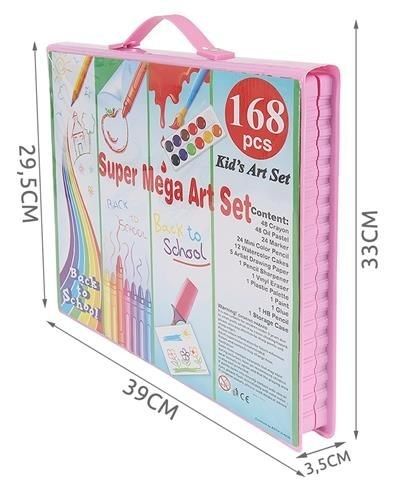 Голям творчески комплект за рисуване - 168 елемента - Розов