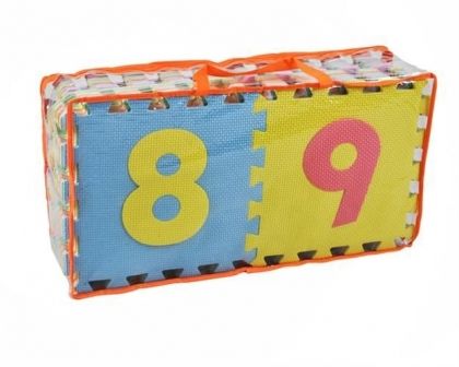 Детско килимче за игра пъзел с цифри и букви 