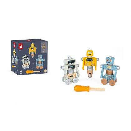Janod - Дървена играчка - Направи си сам роботи 