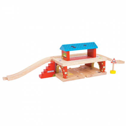 bigjigs, дървена надземна гара, надземна гара, гара с релси, дървена гара, гара, дървени релси, релси, влакове и релси, влак, релса, игра, игри, играчка, играчки
