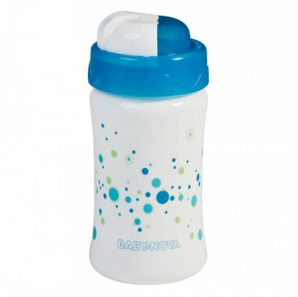 Baby Nova, чашка със силиконова сламка, бебешка чашка, бебешки чашки, бебешка чашка със сламка, силиконова сламка, чашка за бебета, синя бебешка чашка, розова бебешка чашка 