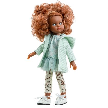 Paola Reina, кукла, кукли, играчка, играчки, кукла с африкански черти, кукла Нора, кукла 32 см, винилова кукла, кукла от винил, кукли Paola Reina