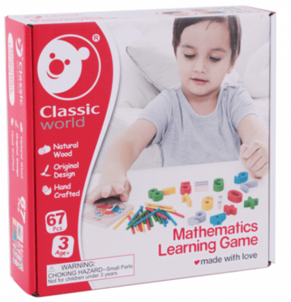 Classic World, играчка, играчки, игра, игри, дървена играчка, играчка от дърво, математическа играчка, дървена математическа играчка, дървена игра за учене на математика, научи математика, докато играеш, игри с числа, дървени числа и знаци, продукти Class