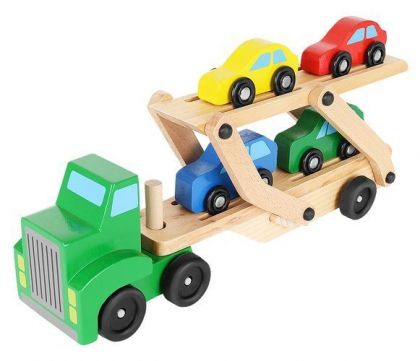 дървена играчка, играчка, играчки, играчка от дърво, дървен автовоз с 4 колички, автовоз с колички, дървени колички, дървена играчка автовоз с колички, камион с колички
