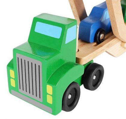 Дървена играчка - Автовоз с 4 колички 