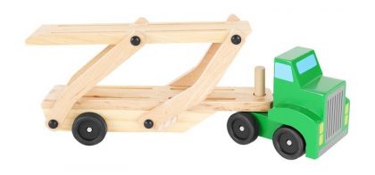 Дървена играчка - Автовоз с 4 колички 