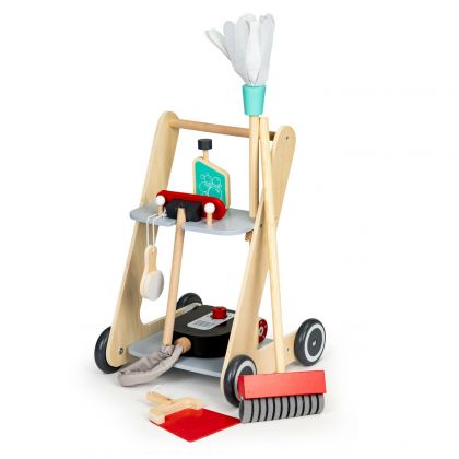 Ecotoys - Детски дървен комплект за почистване 
