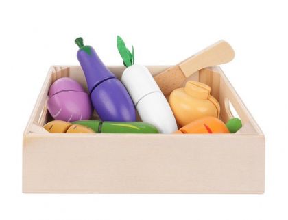 Детски дървен комплект за рязане - Зеленчуци 