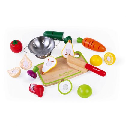 Janod - Комплект с плодове и зеленчуци в касетка