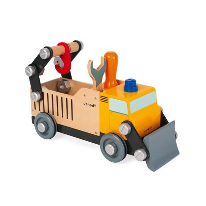 Janod, играчка, играчки, дървена играчка, дървени играчки, играчка сглоби си сам, дървен камион, камион за сглобяване, дървени играчки за сглобяване, сглобяеми играчки, сглоби си сам камион от дърво, комплект за сглобяване на камион, продукти janod