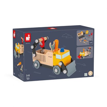 Janod - Дървена играчка - Сглоби си сам камион 