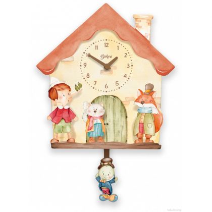 Dekori, часовник, стенен часовник, часовник с ръчна изработка, часовник за стена, детски стенен часовник, стенен часовник за деца, стенен часовник пинокио и приятели, детски часовник с интересен дизайн, продукти Dekori, часовници Dekori