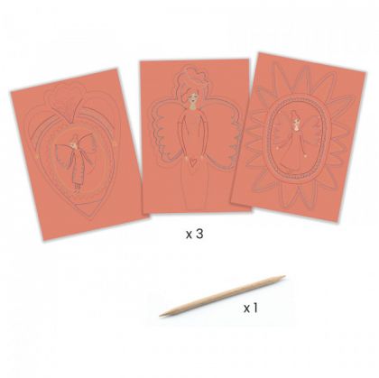 Djeco - Творчески комплект със скреч карти - Ангели 