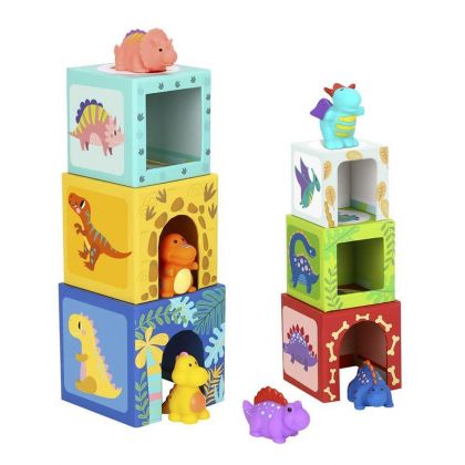 Tooky Toy, играчка, играчки, кубчета, кубчета за редене, детски кубчета за редене, цветни кубчета за редене, кубчета за игра, кубчета за най-малките, кубчета динозаври, кубчета с динозаври, кубчета за редене динозаври, гумени динозаври, продукти Tooky Toy