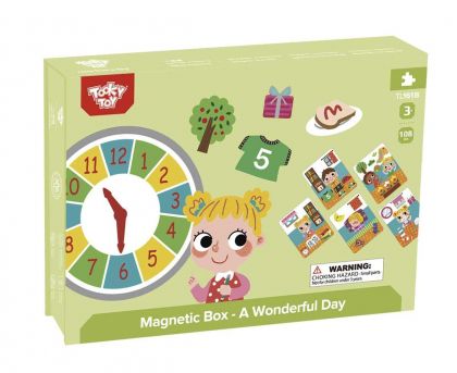 Tooky Toy - Магнитна образователна игра в кутия - Страхотен ден 