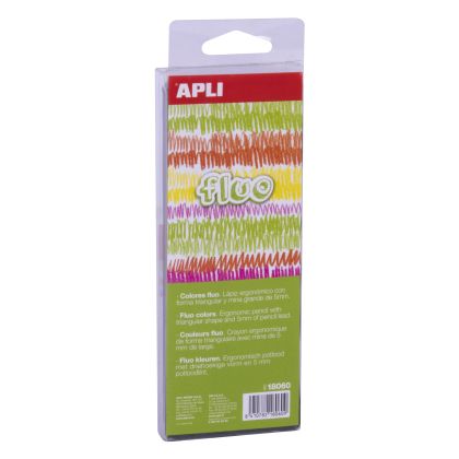 Apli - Комплект моливи в кутия - Неонови цветове - 6 бр.