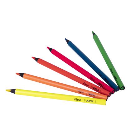 Apli - Комплект моливи в кутия - Неонови цветове - 6 бр.
