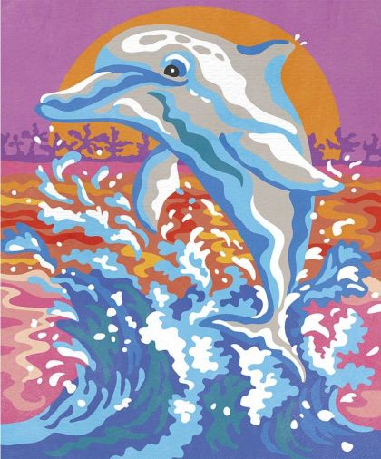 Janod - Творчески комплект - Оцвети по номера - Делфини 