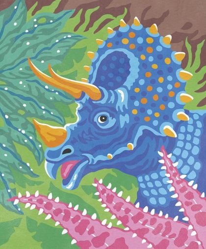 Janod - Творчески комплект - Оцвети по номера - Динозаври 