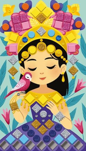 Janod - Детска мозайка със стикери - Принцеси и феи 