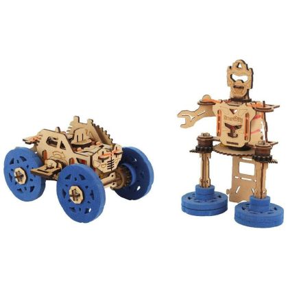Дървен конструктор - 2 в 1 - Кола и Робот - Smart Games