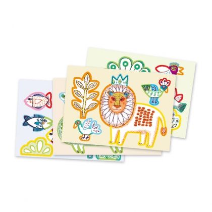 Djeco - Детски комплект за оцветяване Zoo Zoo,творчество, творчески, комплект, комплекти, креативност, рисуване, оцветяване, художествени, декориране, декорация, игра, игри, играчка, играчки