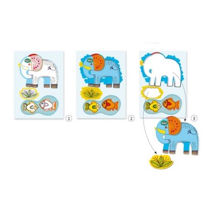 Djeco - Детски комплект за оцветяване Zoo Zoo