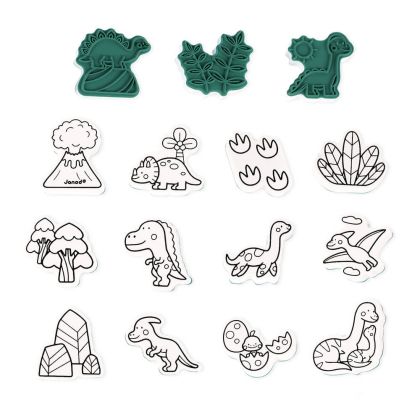 Janod - Комплект детски печати - Динозаври 