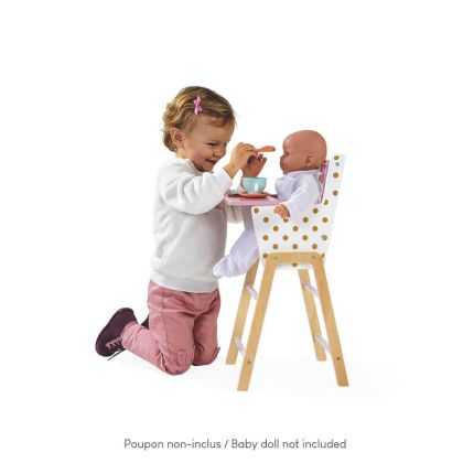 Janod - Детски кукленски стол за хранене - Candy Chic 