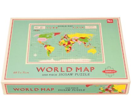 Rex London - Пъзел 1000 части - Карта на света