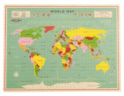 Rex London - Пъзел 1000 части - Карта на света