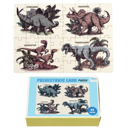 Rex London, пъзел, детски пъзел, пъзел за деца, малък пъзел, пъзел 48 части, малък пъзел динозаври, пъзел с динозаври, детски пъзел с динозаври, картонен пъзел, картонени пъзели, продукти Rex London, играчки Rex London, пъзели Rex London