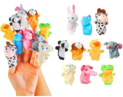 Комплект кукли за пръсти - Животни - 10 броя 
