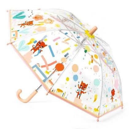 Djeco, чадър, чадъри, детски чадър, детски чадъри, чадър за дете, чадър за деца, детски чадър с котка, весел детски чадър, чадър с диаметър 68 см, продукти Djeco, играчки Djeco, чадъри Djeco, детски чадъри Djeco