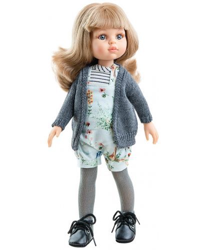 Paola Reina - Комплект дрехи за кукла - Гащеризон и сива жилетка - 32 см 
