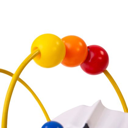 Bigjigs - Дървена детска спирала с мъниста Кравичка - образователна играчка