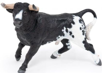 Papo - Фигурки на животни - Испански Бик Черно и Бяло