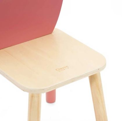 Дървено столче за деца с облегалка във формата на Лале - Classic World