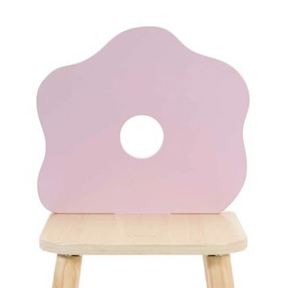 Дървено столче за деца с облегалка във формата на Цвете - Classic World