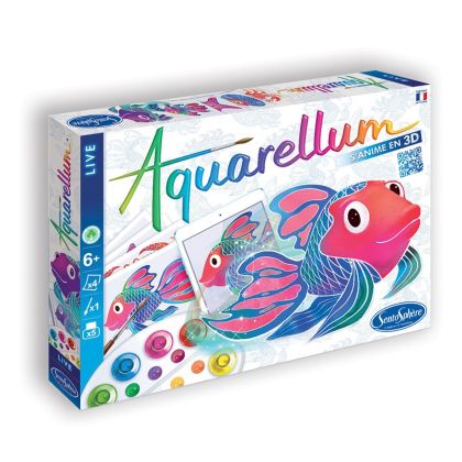 Творчески комплект за оцветяване с акварелни бои с 3D ефект - Mорски животни - Sentosphere