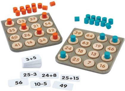 Дървено математическо Бинго - 130 части - Plan Toys
