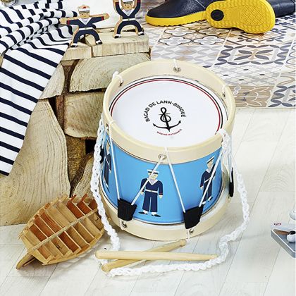 Дървен играчка барабан с моряци - Vilac