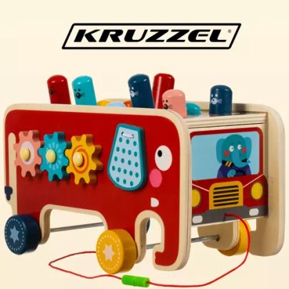 Детска образователна играч с чукче - слон -  Kruzzel