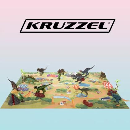 Комплект 11 фигурки на динозаври и постелка - Kruzzel