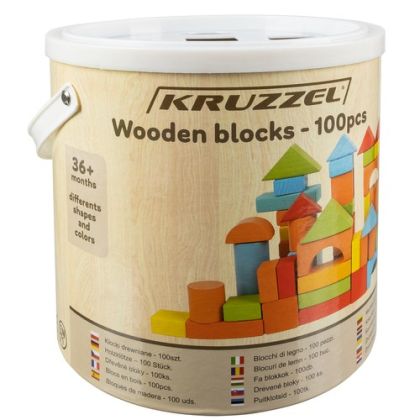 Дървени блокчета - 100 броя - Kruzzel