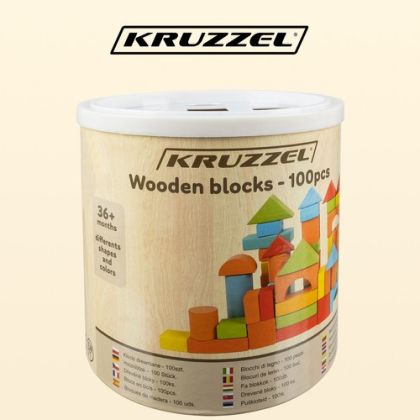 Дървени блокчета - 100 броя - Kruzzel