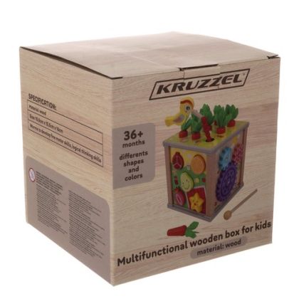 Дървено образователно сортер кубче - Kruzzel 