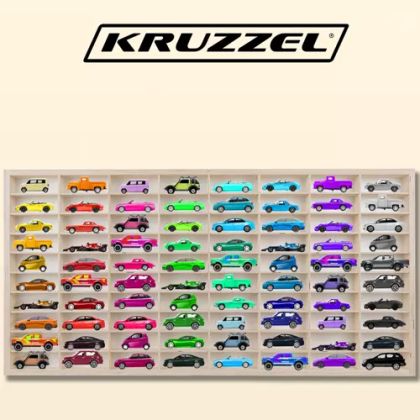 Дървен рафт за съхранение на колички и играчки - 80 отделения - Kruzzel