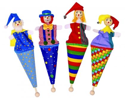 Goki, текстилна, кукла, дървена, глава, палячо, клоун, играчка, играчки, игри, игра