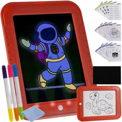 Детски таблет Magic board Magic Drawing Pad LED писалки за рисуване - Kruzzel
